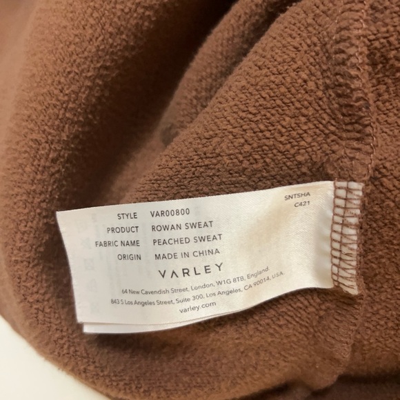 Varley Rowan Sweatshirt Brown Peached Sweat Oversized Pullover - Picture 2 of 8
